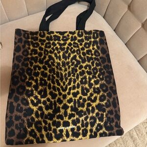 Saint Laurent Black and Brown Animal Print Tote